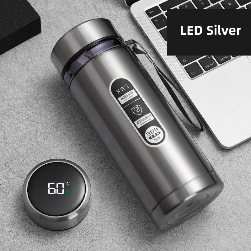 TempraBottle – Smart Thermos Bottle with LED Temperature Display (800ml–1L) | Kalsten
