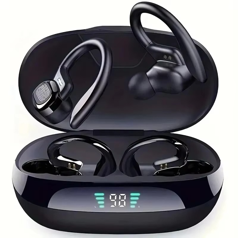 Kalsten | SP16 True Wireless Earbuds with Ear Hooks, Waterproof Sports Headphones with Mic and HiFi Stereo Sound