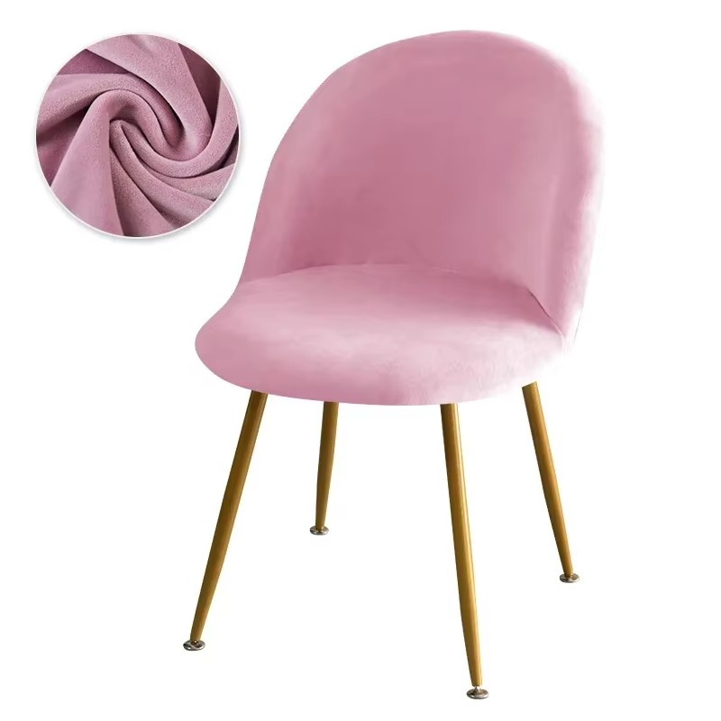 Kalsten | Elastic Velvet Chair Covers - Stretch Low Back Slipcovers for Dining and Makeup Chairs