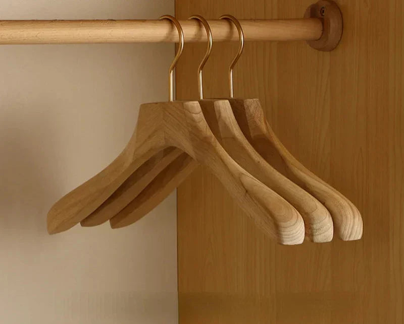 Kalsten | Set of 2 Premium Camphor Wood Hangers with Wide Shoulders for Clothing Organization