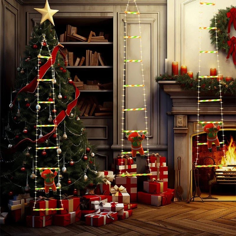 Santa Climbing Ladder LED Christmas Decoration