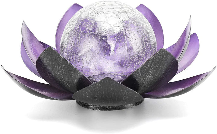 Solar Lotus Crackle Garden Light