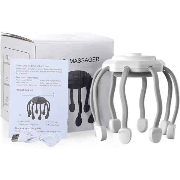 Skanto | Electric Octopus Head Massager - Best Head Massage Machine with Vibration Therapy