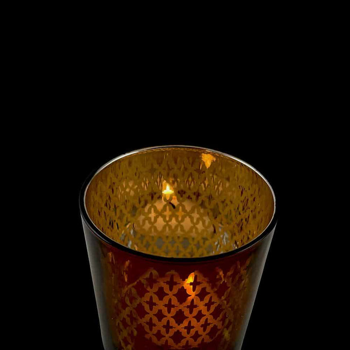 Tea light holder made of glass (2 pcs.) Copper / black by SIA Home Fashion | Kalsten