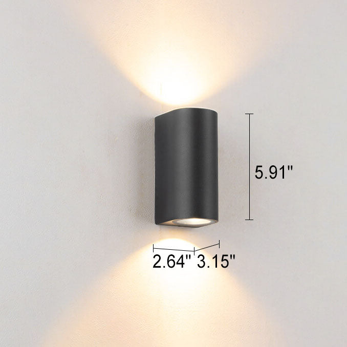 Modern Simple Outdoor Waterproof Aluminum Glass Cylinder 2-Light Wall Sconce Lamp | Kalsten