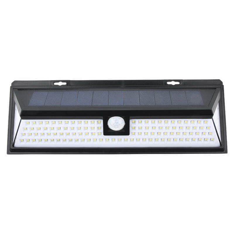 Modern Black Rectangular Human Sensor Solar Waterproof Outdoor Garden LED Wall Light | Kalsten