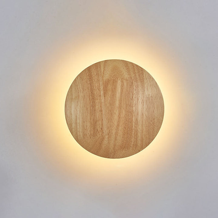 Modern Minimalist Round Irregular Oval Wood LED Wall Light Lamp for Living Room | Kalsten
