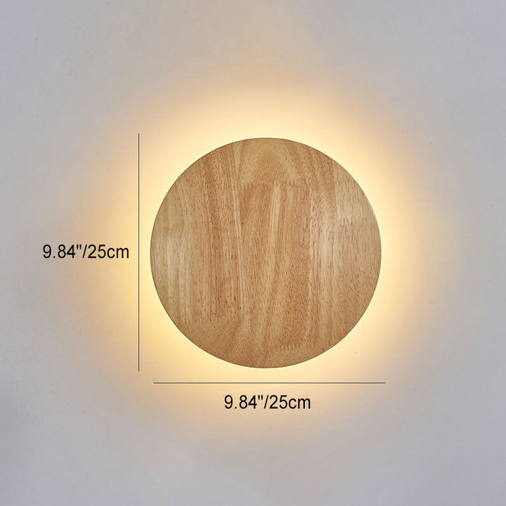 Minimalist Oval Wood LED Wall Lamp – Living Room