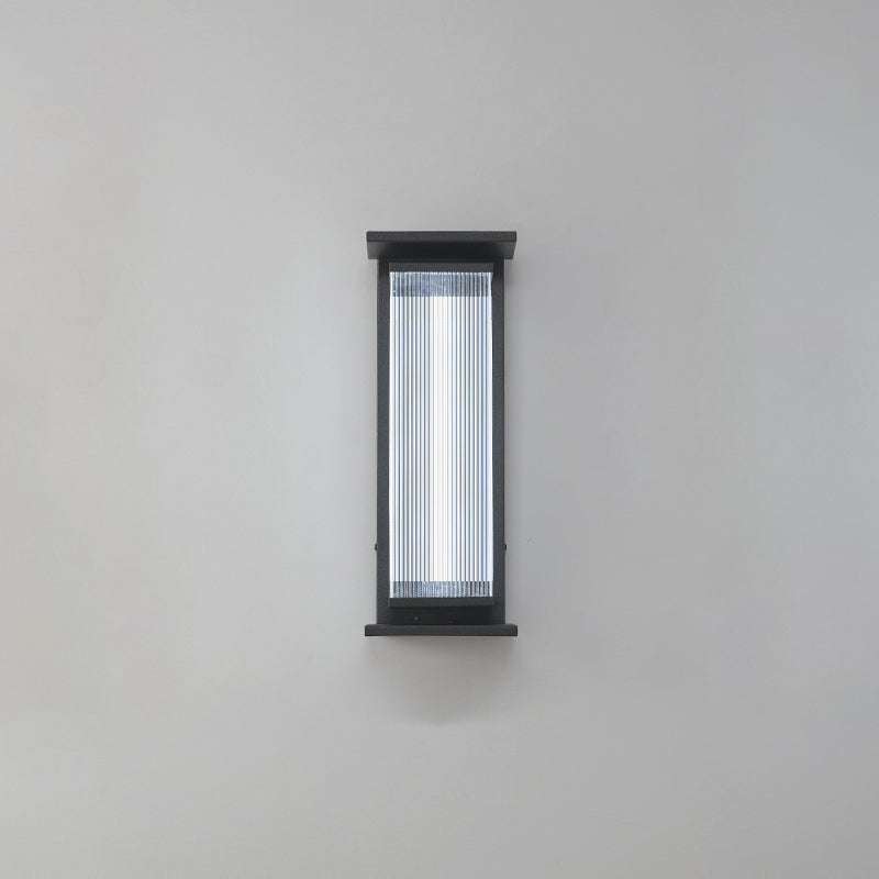 Modern Minimalist Waterproof Rectangular Stainless Steel Acrylic LED Wall Sconce Lamp For Outdoor Patio | Kalsten