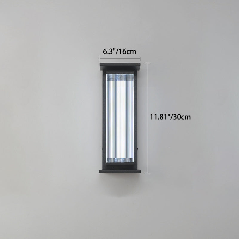 Modern Minimalist Waterproof Rectangular Stainless Steel Acrylic LED Wall Sconce Lamp For Outdoor Patio | Kalsten