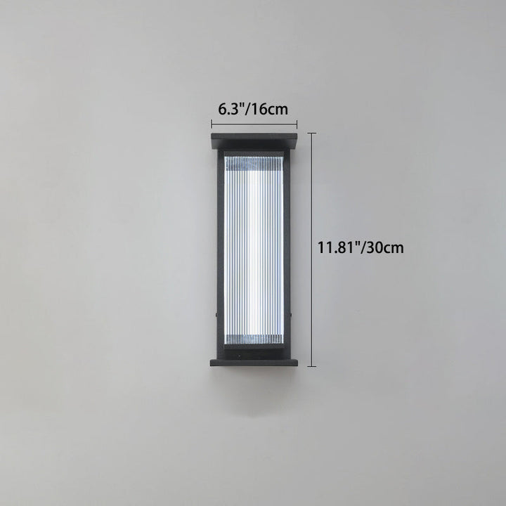 Modern Minimalist Waterproof Rectangular Stainless Steel Acrylic LED Wall Sconce Lamp For Outdoor Patio | Kalsten