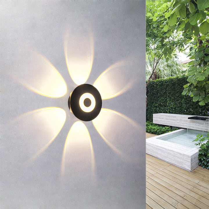 Contemporary Scandinavian Aluminum Round Shade LED Wall Sconce Lamp For Outdoor Patio | Kalsten