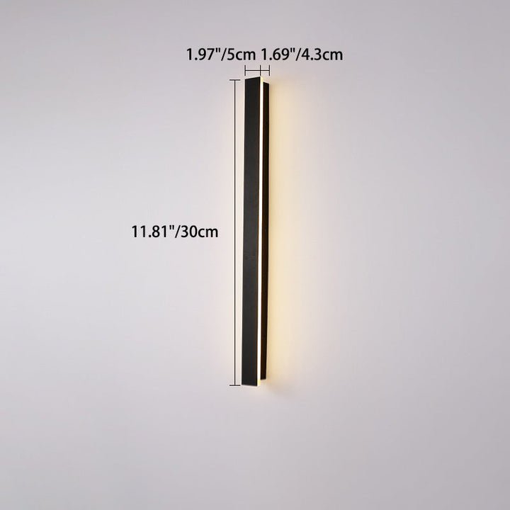 Modern Minimalist Long Rectangular Aluminum Acrylic LED Wall Sconce Lamp For Garden | Kalsten