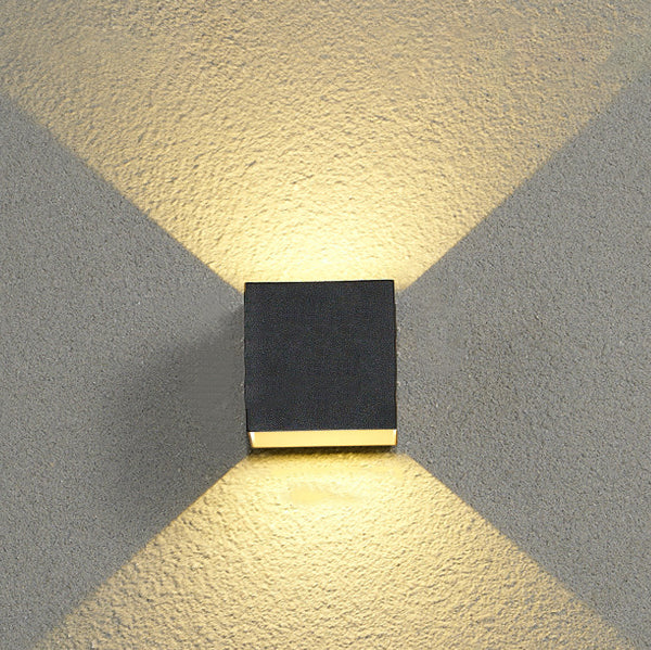 Outdoor Minimalist Square Cube Aluminum Waterproof LED Wall Sconce Lamp | Kalsten