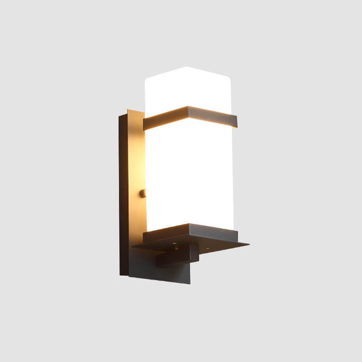 Modern Chinese Square Outdoor Waterproof 1-Light Wall Sconce Lamp | Kalsten