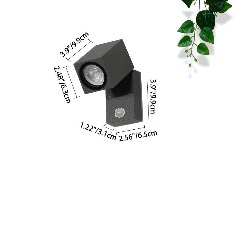 Contemporary Industrial Rectangular Aluminum 1-Light Outdoor Wall Sconce Lamp For Garden | Kalsten