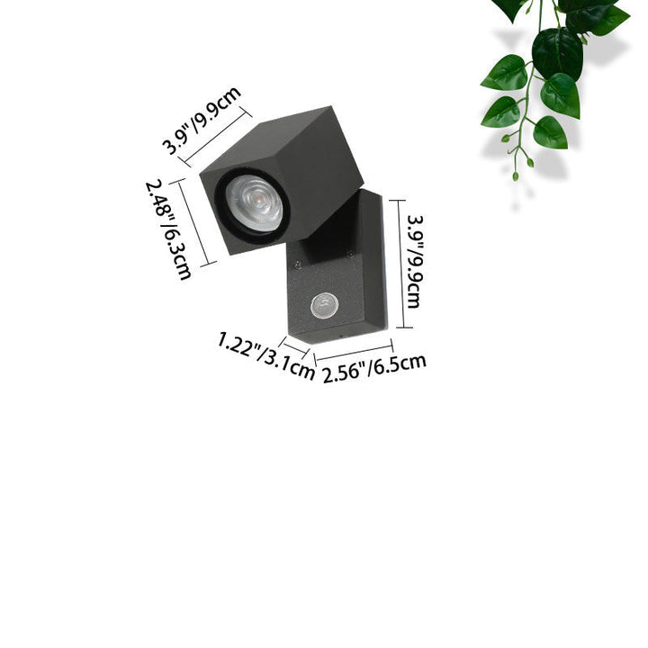 Contemporary Industrial Rectangular Aluminum 1-Light Outdoor Wall Sconce Lamp For Garden | Kalsten