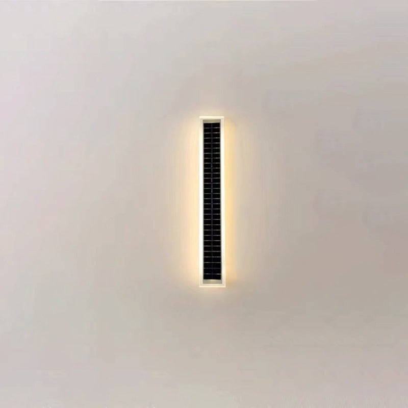 Minimalist Outdoor Solar Rectangular Strip Waterproof Patio LED Wall Sconce Lamp | Kalsten