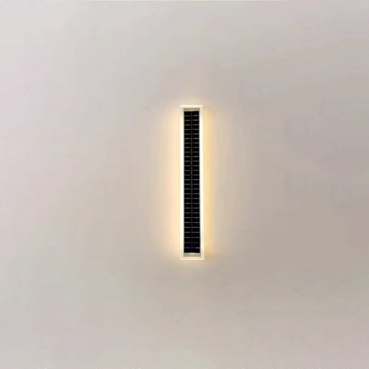 Minimalist Outdoor Solar Rectangular Strip Waterproof Patio LED Wall Sconce Lamp | Kalsten