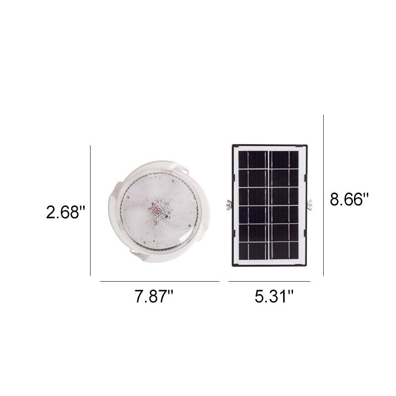 Modern Round Solar LED Remote Control Outdoor Indoor Flush Mount Lighting | Kalsten