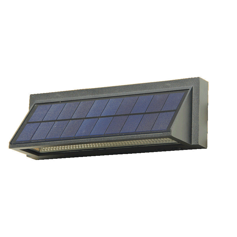 Outdoor Solar Waterproof Rectangular Slant LED Patio Wall Sconce Lamp | Kalsten