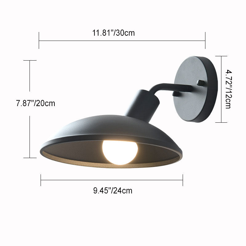 Modern Minimalist Waterproof Round Iron 1-Light Wall Sconce Lamp For Outdoor Patio | Kalsten
