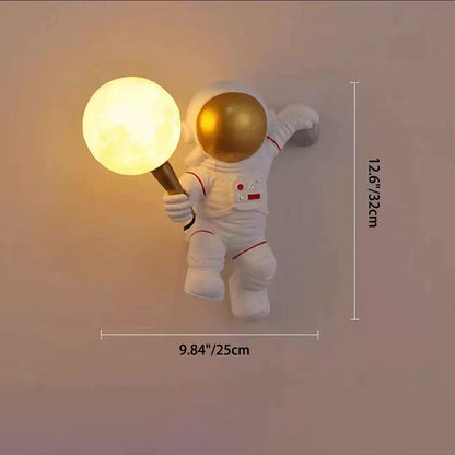 Skanto | Modern Creative Cartoon Astronaut Resin ABS 1-Light Wall Lamp for Bedroom