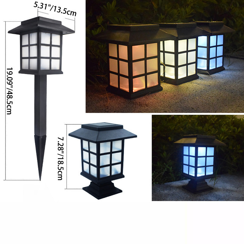 Traditional European Waterproof Solar ABS PC Plastic Rectangular LED Landscape Lighting For Garden | Kalsten