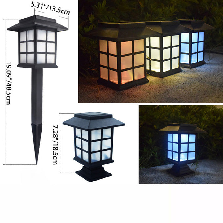 Traditional European Waterproof Solar ABS PC Plastic Rectangular LED Landscape Lighting For Garden | Kalsten
