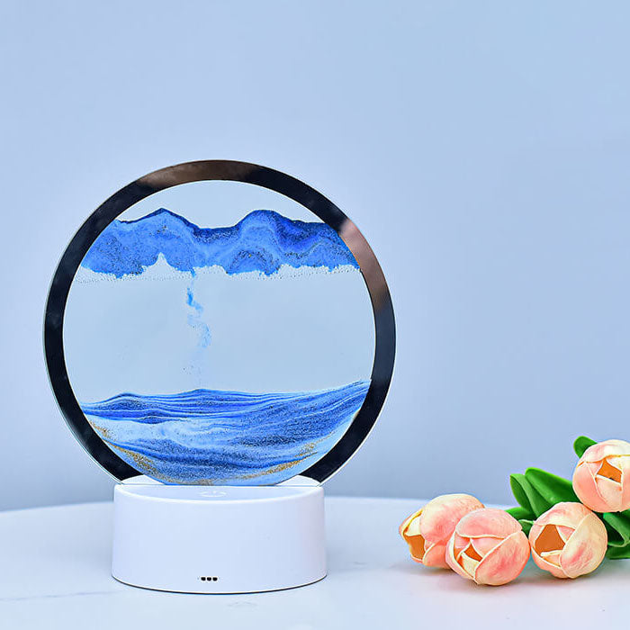 Creative Round Hourglass Quicksand 3D LED Night Light Table Lamp | Kalsten