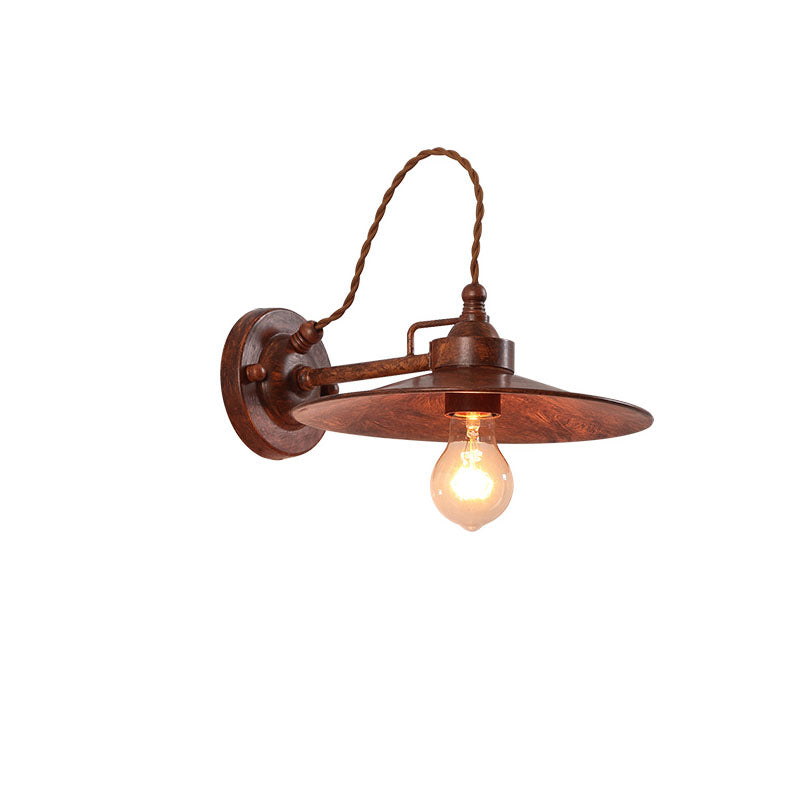 Contemporary Industrial Waterproof Metal Plate Bowl 1-Light Wall Sconce Lamp For Outdoor Patio | Kalsten