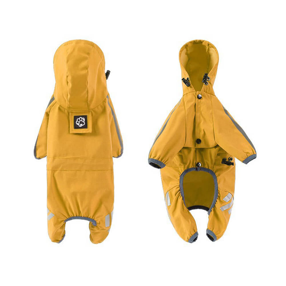 Skanto | Stylish Waterproof Adjustable Reflective Stripe Dog Raincoat with Hood