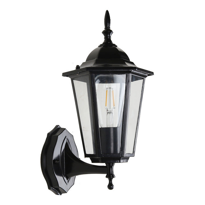Contemporary Industrial Hexagonal Aluminum Frame Frosted Glass 1-Light Outdoor Wall Sconce Lamp For Garden | Kalsten