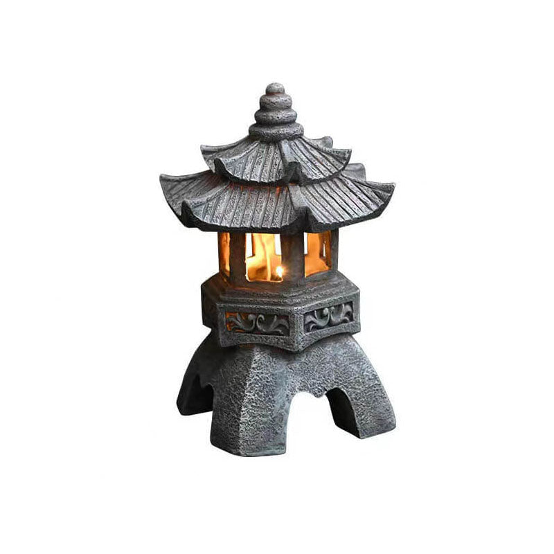 Retro Decorative Solar Tower Resin LED Outdoor Landscape Lighting | Kalsten