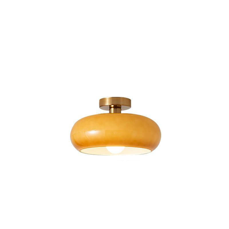 Pendant Light Glass Electroplated Copper 10.6 in Flush Mount Hallway Living Room Bedroom Modern Ceiling Lighting | Kalsten
