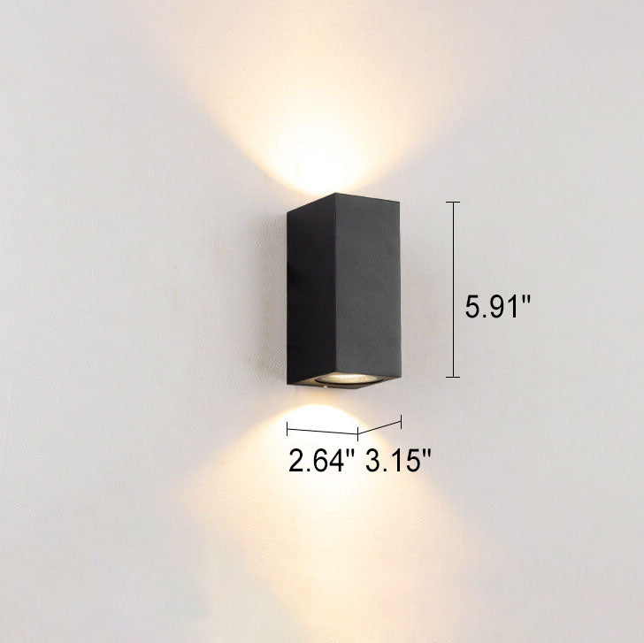 Modern Simple Outdoor Waterproof Aluminum Glass Cylinder 2-Light Wall Sconce Lamp | Kalsten