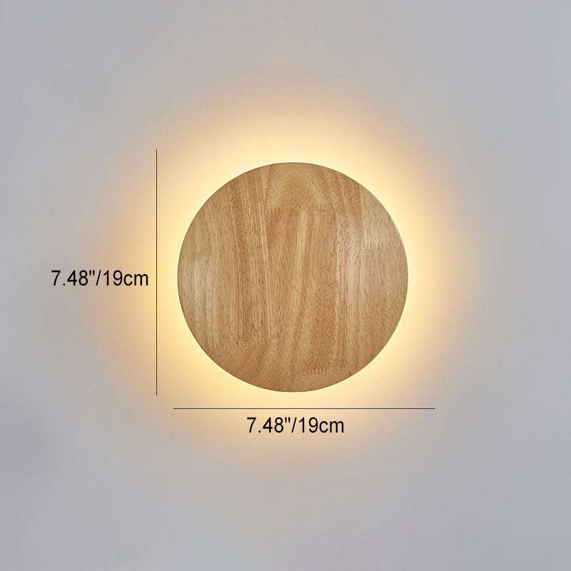 Modern Minimalist Round Irregular Oval Wood LED Wall Light Lamp for Living Room | Kalsten