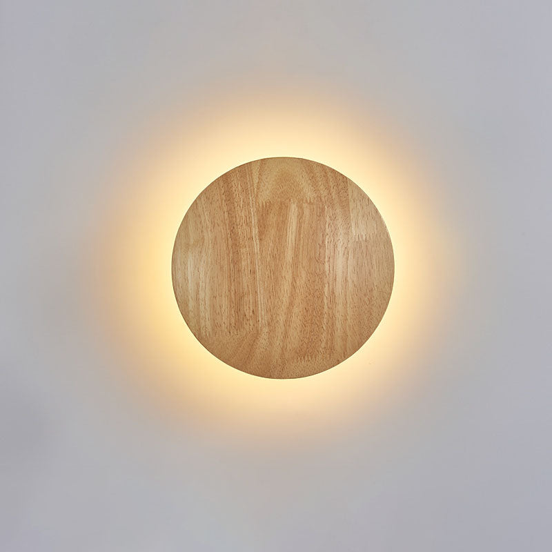 Modern Minimalist Round Irregular Oval Wood LED Wall Light Lamp for Living Room | Kalsten