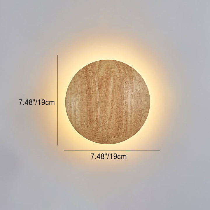 Minimalist Oval Wood LED Wall Lamp – Living Room