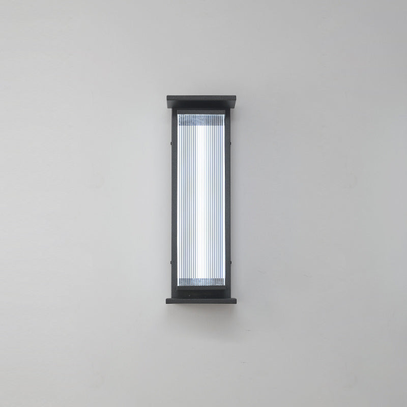 Modern Minimalist Waterproof Rectangular Stainless Steel Acrylic LED Wall Sconce Lamp For Outdoor Patio | Kalsten