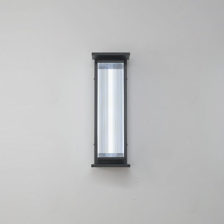 Modern Minimalist Waterproof Rectangular Stainless Steel Acrylic LED Wall Sconce Lamp For Outdoor Patio | Kalsten