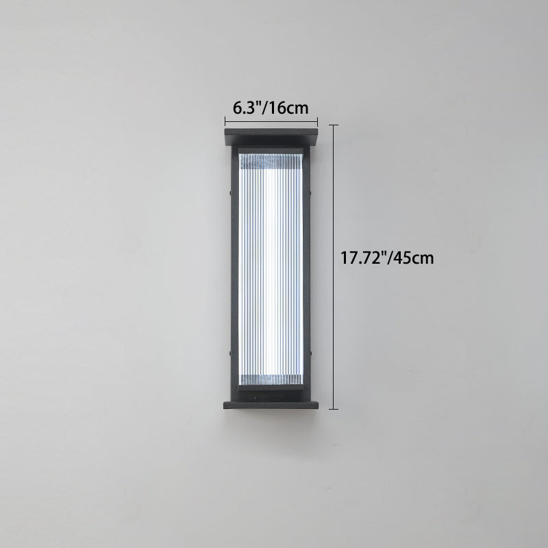 Modern Minimalist Waterproof Rectangular Stainless Steel Acrylic LED Wall Sconce Lamp For Outdoor Patio | Kalsten