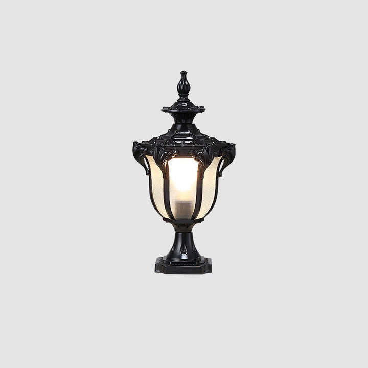 European Retro Die-Cast Aluminum Glass Solar Waterproof Outdoor Garden Landscape Column Light | Kalsten
