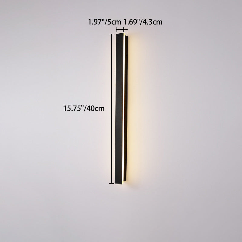 Modern Minimalist Long Rectangular Aluminum Acrylic LED Wall Sconce Lamp For Garden | Kalsten