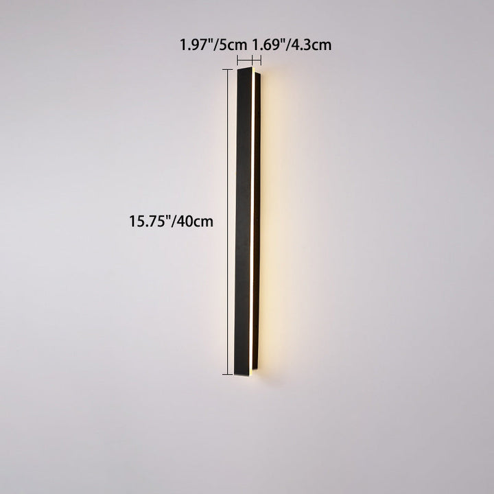 Modern Minimalist Long Rectangular Aluminum Acrylic LED Wall Sconce Lamp For Garden | Kalsten