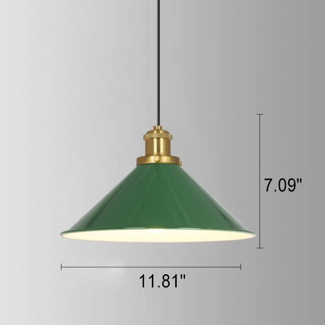Kalsten | RetroDome Industrial Vintage Pendant Light | Green Iron Dome Design | Single Light | Rustic Ceiling Lighting
