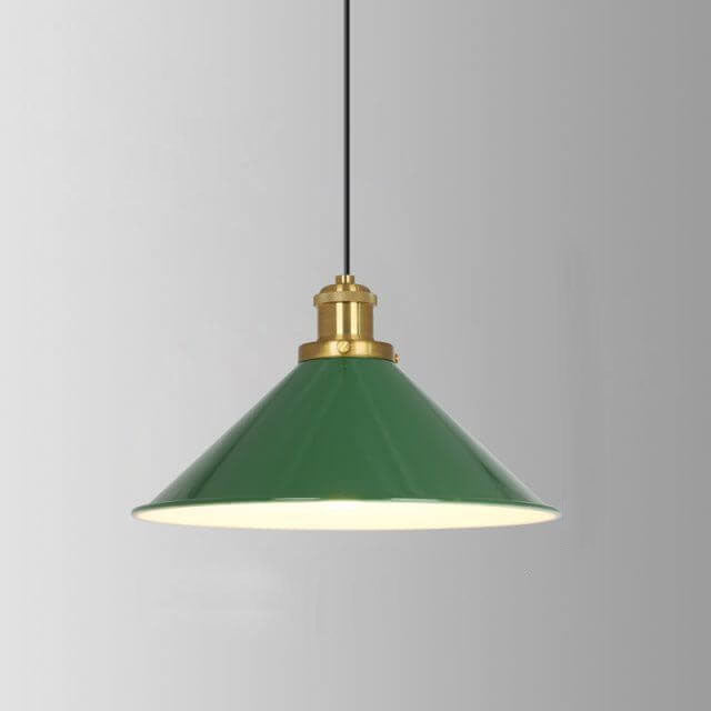 Kalsten | RetroDome Industrial Vintage Pendant Light | Green Iron Dome Design | Single Light | Rustic Ceiling Lighting