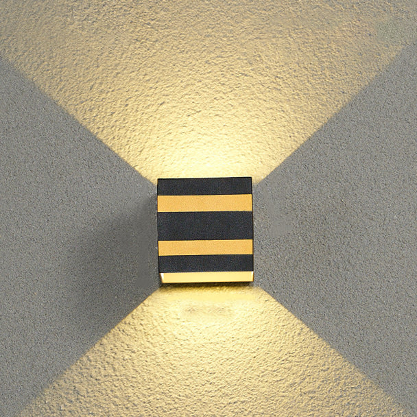 Outdoor Minimalist Square Cube Aluminum Waterproof LED Wall Sconce Lamp | Kalsten