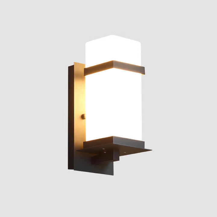 Modern Chinese Square Outdoor Waterproof 1-Light Wall Sconce Lamp | Kalsten