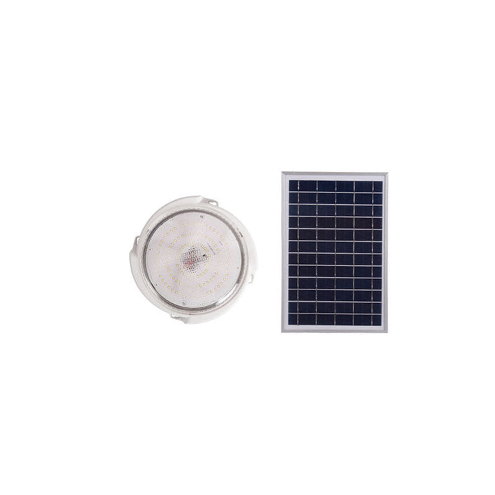 Modern Round Solar LED Remote Control Outdoor Indoor Flush Mount Lighting | Kalsten